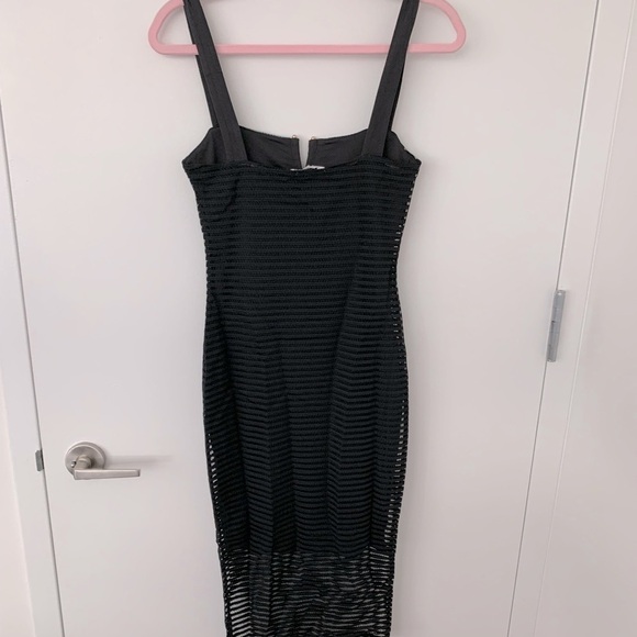 Good American black sheer mesh midi dress NWT - Picture 6 of 8